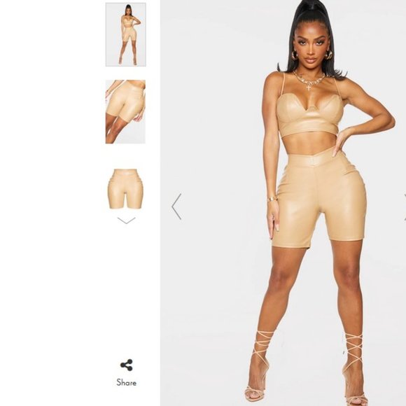 COPY - NEW! Shape Stone PU Cup Detail Bralet - Size 6 US - Picture 3 of 5